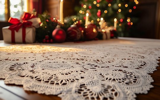 Napperons et nappes de noël : pour une table festive